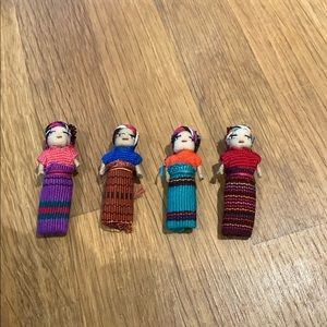 Guatemalan Quitapenas Worry Dolls Sets of 4 dolls.